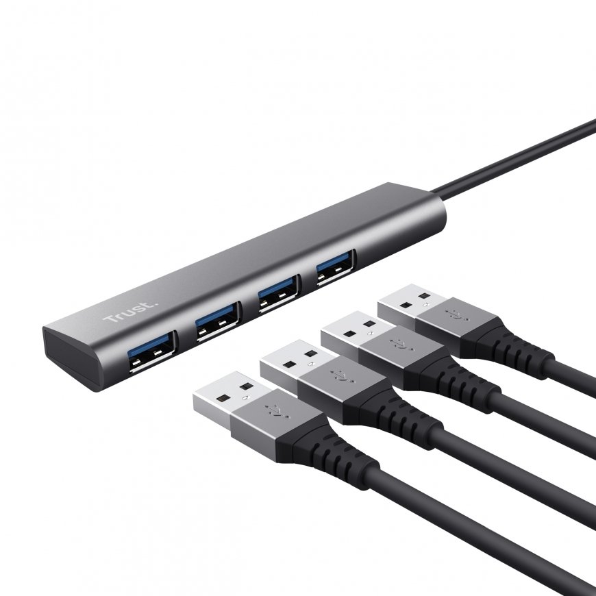 Trust Halyx USB 3.2 Gen 1 (3.1 Gen 1) Type-A 5 Mbit/s musta, Harmaa – 3