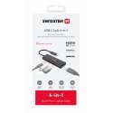 Swissten 4in1 USB-C Hub Multi-port laptop docking station 100W / HDMI 4K / 2x USB-A Swissten 4in1 USB-C Hub Multi-port laptop docking station 100W / HDMI 4K / 2x USB-A