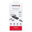 Swissten 4in1 USB-C Hub Multi-port laptop docking station 100W / HDMI 4K / 2x USB-A Swissten 4in1 USB-C Hub Multi-port laptop docking station 100W / HDMI 4K / 2x USB-A