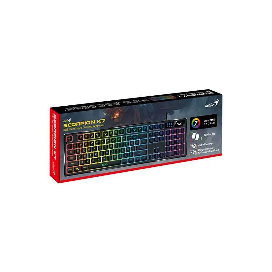 Genius GX Gaming Scorpion K7, keyboard CZ/SK, do gry, with cable (USB), black, COPILOT – 3
