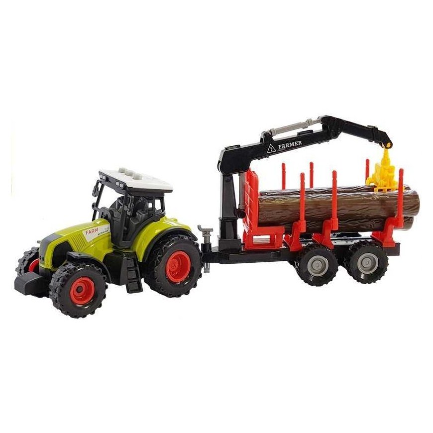 Lean Toys Tractor and forest trailer with wood – 2
