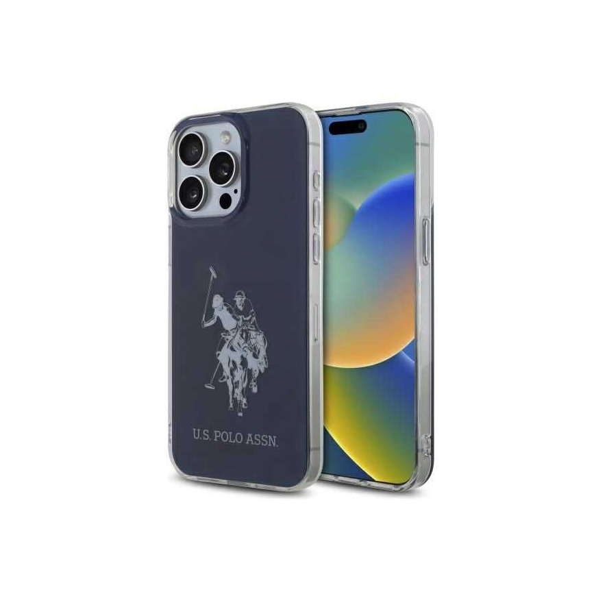 Dėklas Us Polo Assn US Polo USHCP15XTPUHRBV iPhone 15 Pro Max 6,7" mėlyna/mėlynas Shiny Big Logo