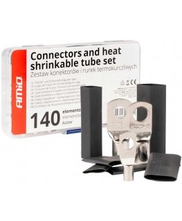 Loop connector set, heat shrink tube, 140 pcs., amio-04122