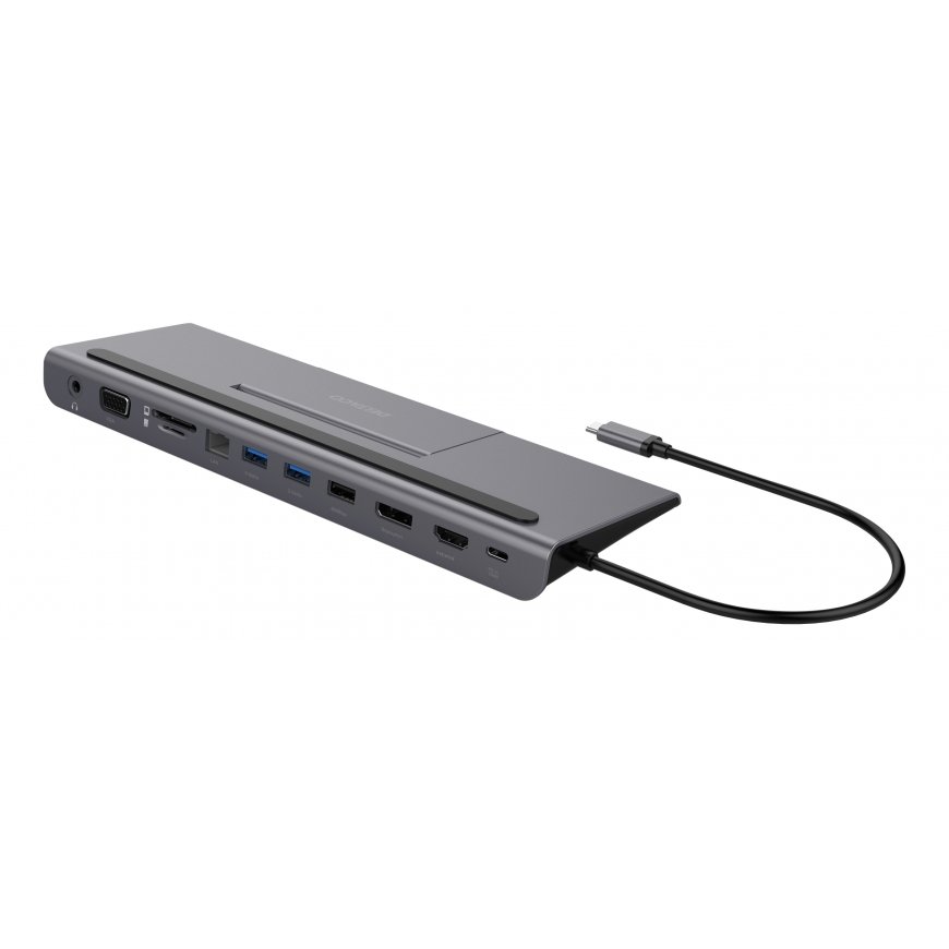 Deltaco USBC-DOCK2 док-станция для ноутбука Проводная USB 3.2 Gen 1 (3.1 Gen 1) Type-C Серый