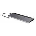 Deltaco USBC-DOCK2 dokstacija Vadu USB 3.2 Gen 1 (3.1 Gen 1) Type-C Pelēks Deltaco USBC-DOCK2 dokstacija Vadu USB 3.2 Gen 1 (3.1 Gen 1) Type-C Pelēks