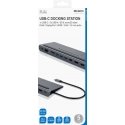 Deltaco USBC-DOCK2 sülearvuti dokk ja pordireplikaator Juhtmega ühendatud USB 3.2 Gen 1 (3.1 Gen 1) 