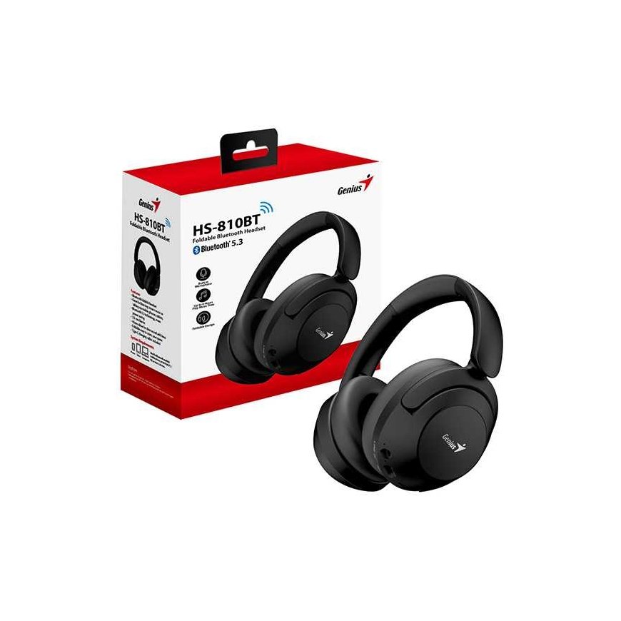 Genius HS-810BT ausinės su mikrofonu, garsumo valdymas, juoda, bluetooth – 3