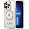 Guess Case for iPhone 15 6.1 GUHMP15SHTRMD Gold HC Magsafe Metal Outline