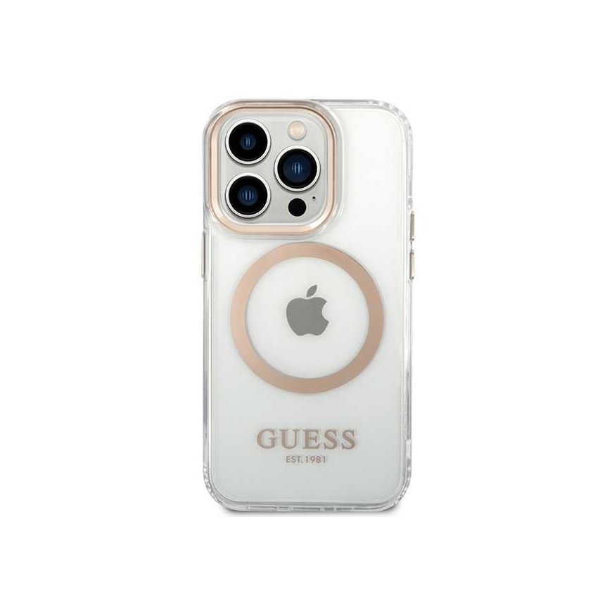 Guess dėklas, skirtas iPhone 15 6,1 GUHMP15SHTRMD auksinis HC Magsafe Metal Outline – 2
