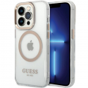 Guess Case for iPhone 15 6.1 GUHMP15SHTRMD Gold HC Magsafe Metal Outline