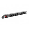 Lanberg PDU-04E04I-0200-BK toitejaotuskomponent (PDU) 4 vahelduvvoolu kontakt 1U Must Lanberg PDU-04E04I-0200-BK toitejaotuskomponent (PDU) 4 vahelduvvoolu kontakt 1U Must