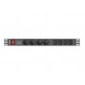 Lanberg PDU-04E04I-0200-BK power distribution unit (PDU) 4 AC outlet(s) 1U Black