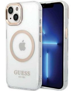 Guess Case for iPhone 15 Plus 6.7 GUHMP15MHTRMD Gold HC Magsafe Metal Outline