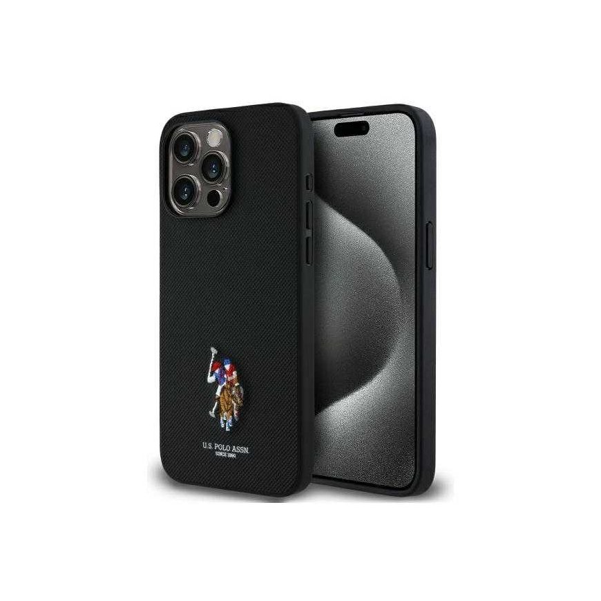 Dėklas Us Polo Assn US Polo USHCP15XPEMK iPhone 15 Pro Max 6,7" juoda/juodas Embroidered DH Color