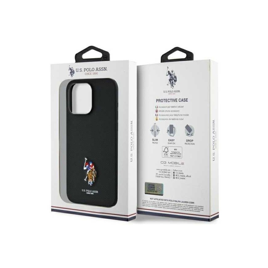 Dėklas Us Polo Assn US Polo USHCP15XPEMK iPhone 15 Pro Max 6,7" juoda/juodas Embroidered DH Color – 3