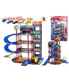 Playground parking lot with garage, gas station, car wash