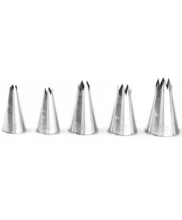 Decorative tips for pastry bags, cut, 5 pcs. - Hendy
