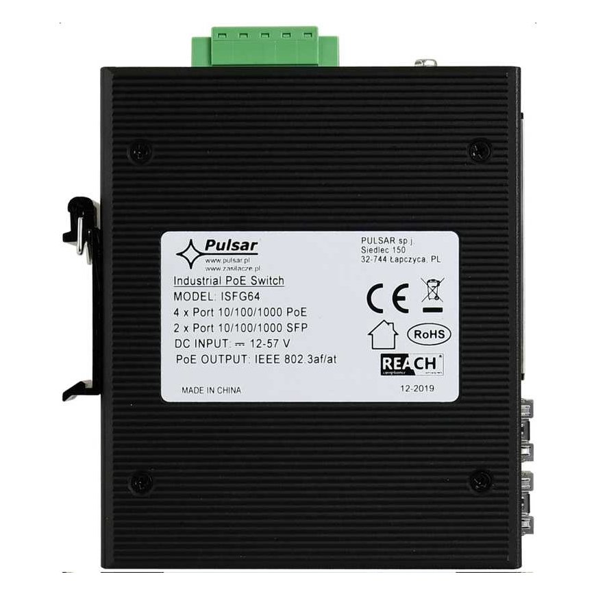 Fork Switch industrial ISFG64 PULSAR (4xPoE, 2xSFP) – 2