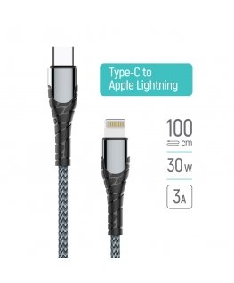 Cable Type-C - Apple Lightning (PD Fast Charging) 3.0А (30W), 1m | CW-CBPDCL033-GR