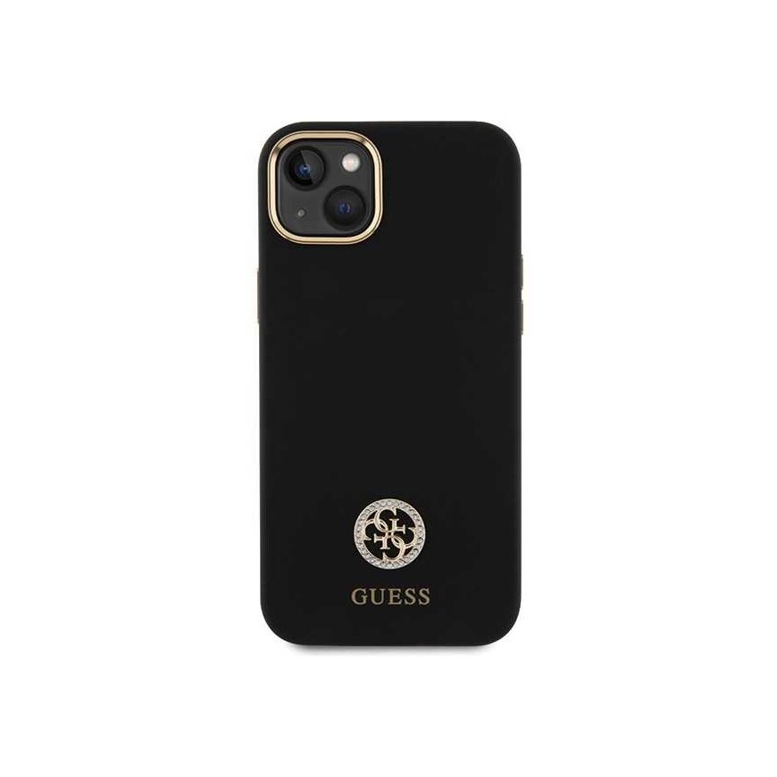 Dėklas Guess GUHCP15M4DGPK iPhone 15 Plus / 14 Plus 6.7" juoda/juodas hardcase Silicone Logo Strass 4G – 2