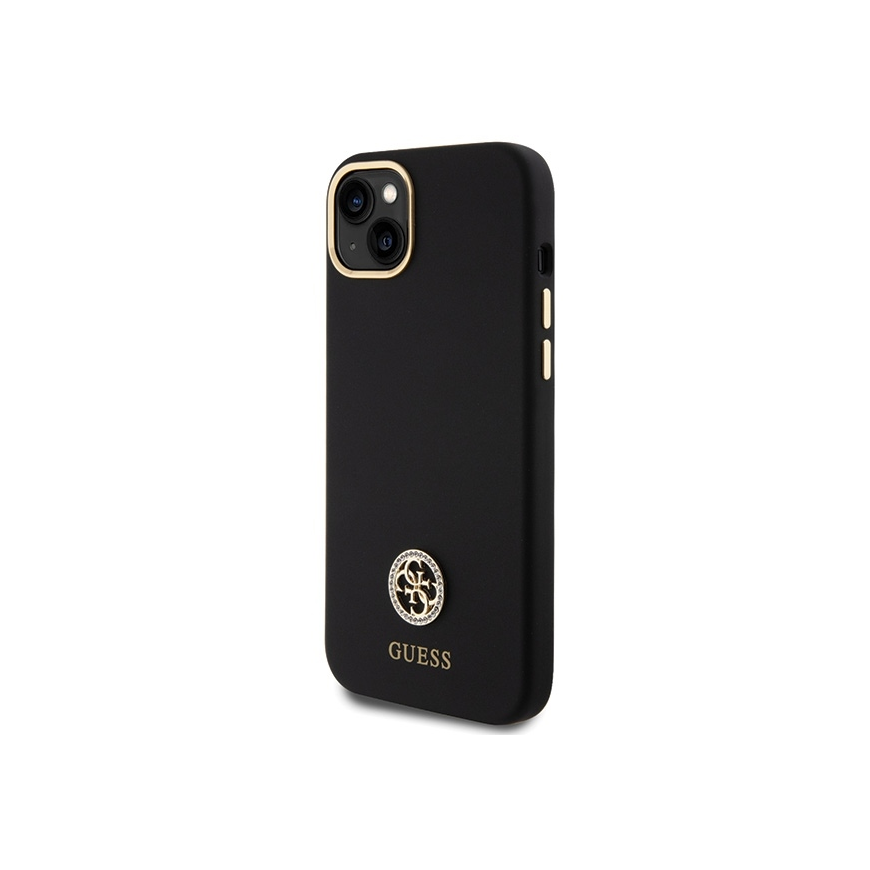 Case Guess GUHCP15M4DGPK iPhone 15 Plus / 14 Plus 6.7" black/black hardcase Silicone Logo Strass 4G – 5