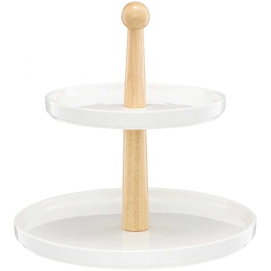 Cake dwupoziomowa Natural 26 cm white AMBITION