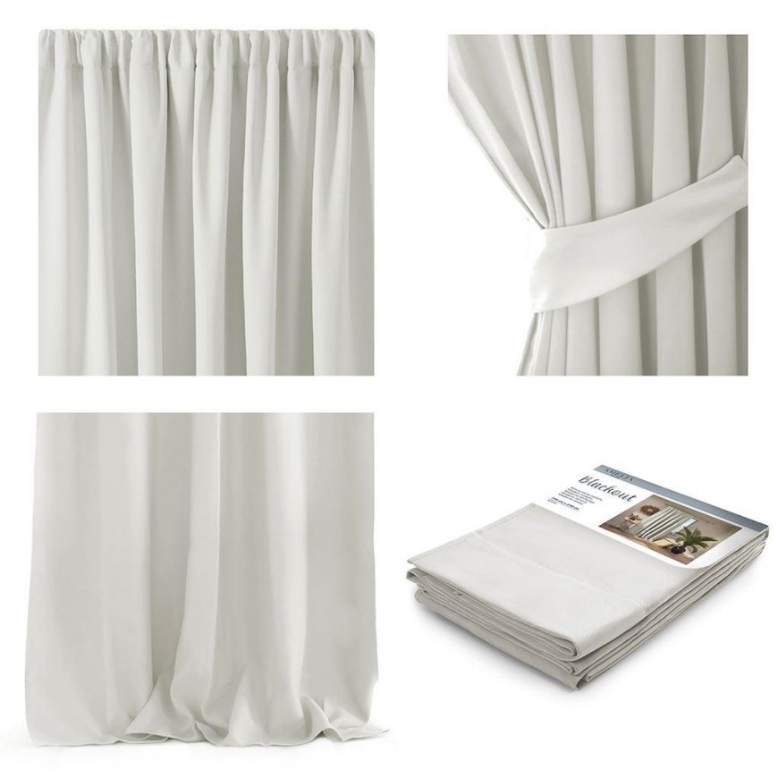 AmeliaHome Blackout curtains BLACK color white