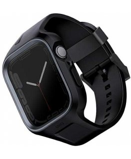 "Uniq Monos Apple Watch" 44/45 mm hibridinis dirželis ir dėklas, juodas