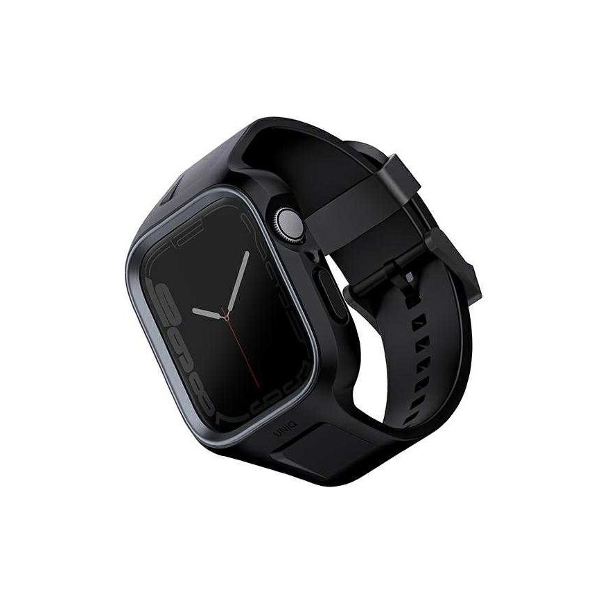 "Uniq Monos Apple Watch" 44/45 mm hibridinis dirželis ir dėklas, juodas