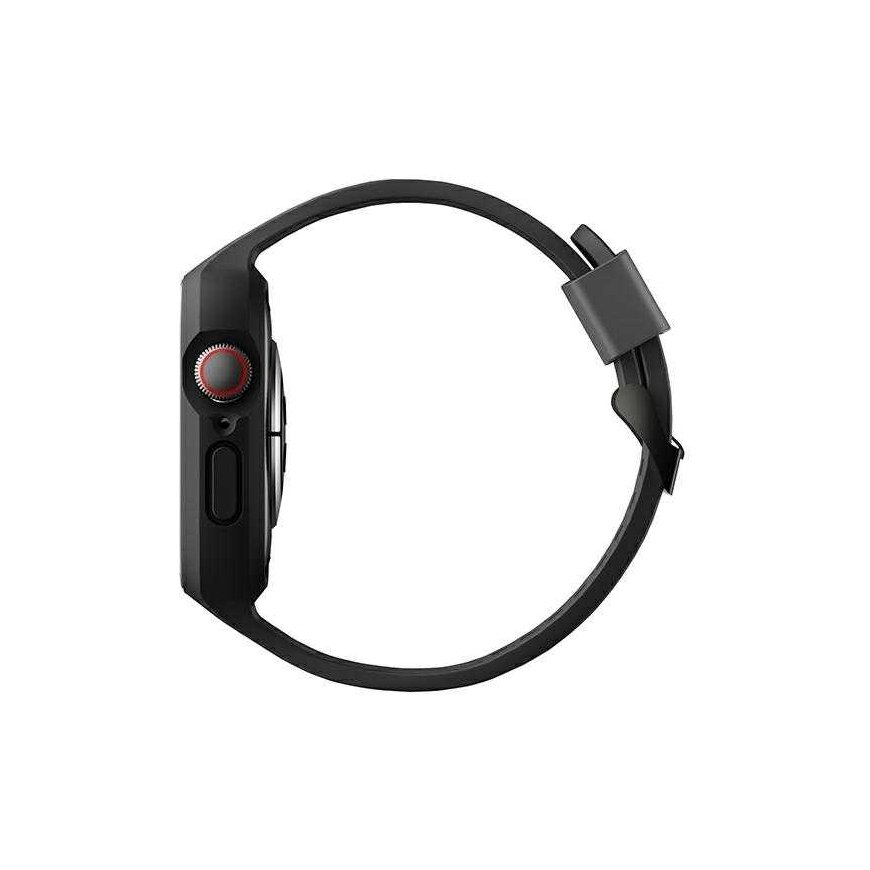 "Uniq Monos Apple Watch" 44/45 mm hibridinis dirželis ir dėklas, juodas – 3
