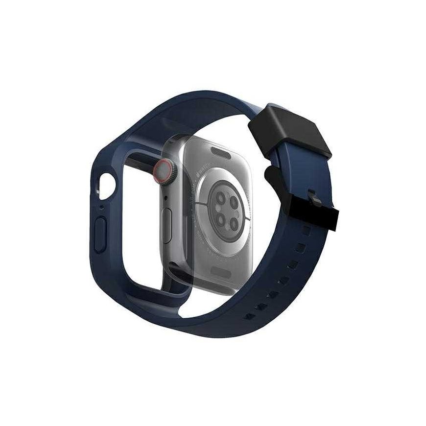 "Uniq Monos Apple Watch" 44/45 mm hibridinis dirželis ir dėklas, mėlynas – 2