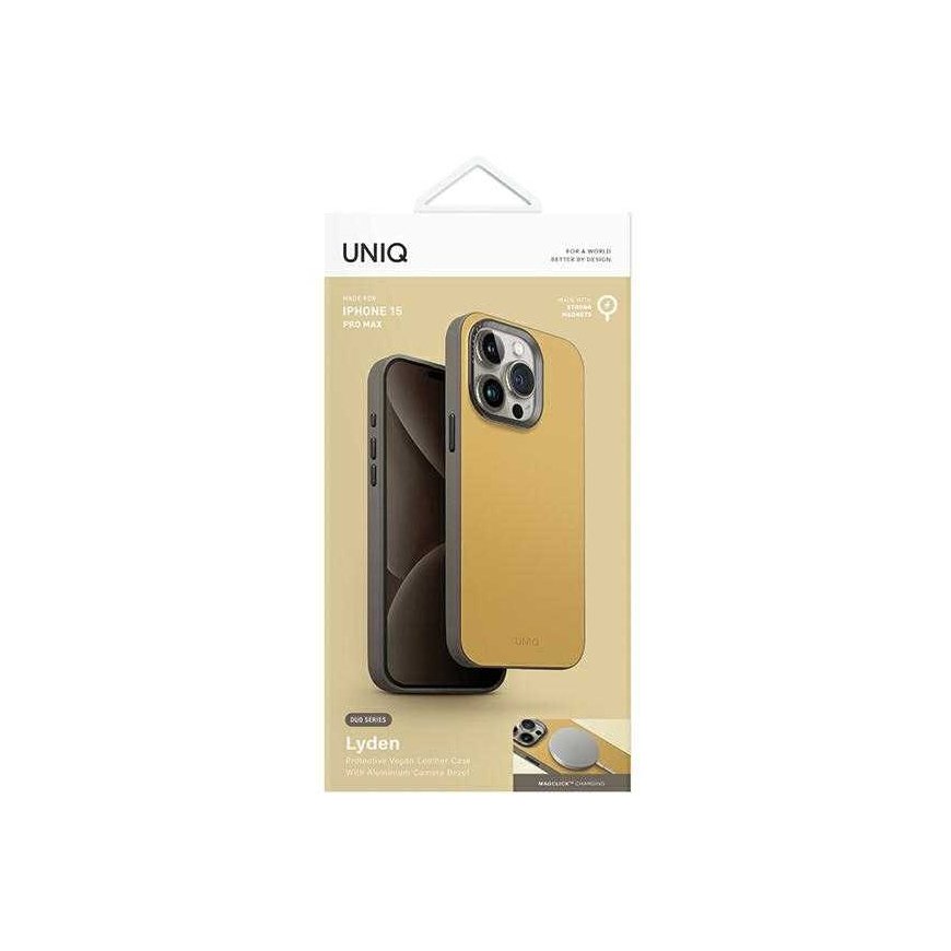Uniq Lyden DS Apple iPhone 15 Pro Max Magsafe Case, Canary Yellow/Grey – 3