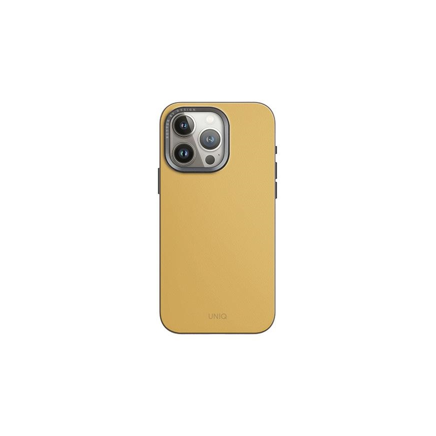 "Uniq Lyden DS" "Apple iPhone 15 Pro Max Magsafe" dėklas, kanarėlių geltonos / pilkos spalvos – 5