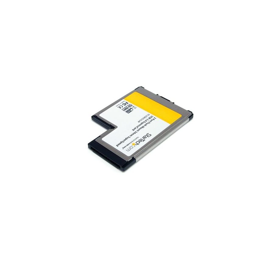 StarTech.com 2 Port Flush Mount ExpressCard 54mm SuperSpeed USB 3.0 Card Adapter with UASP Support – 2