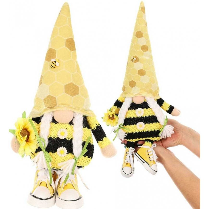 Saska Garden gnome bee 25cm in sneakers spring decoration