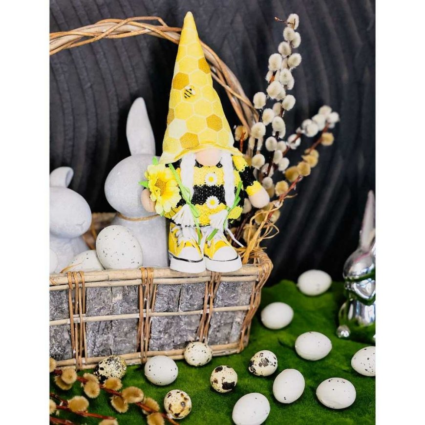 Saska Garden SKRZAT GNOM PSZCZÓŁKA 25CM W TRAMPKACH DEKORACJA WIOSENNA – 2
