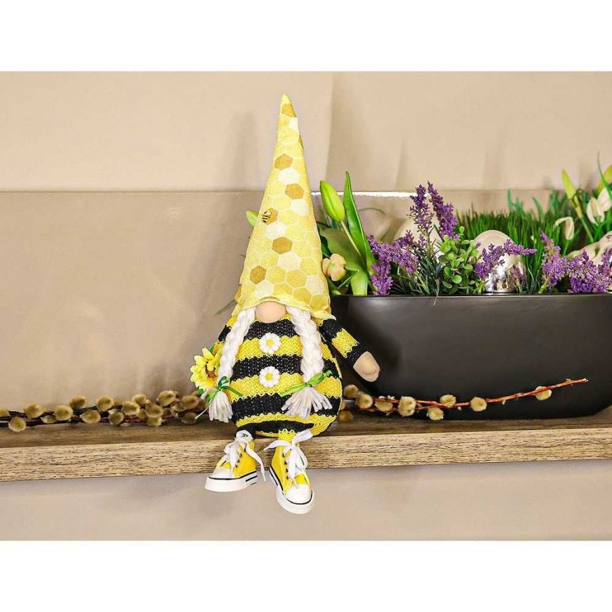 Saska Garden SKRZAT GNOM PSZCZÓŁKA 25CM W TRAMPKACH DEKORACJA WIOSENNA – 3