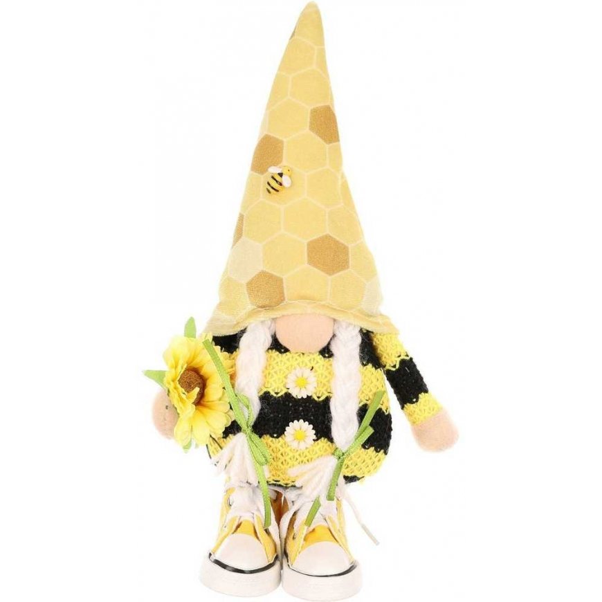 Saska Garden SKRZAT GNOM PSZCZÓŁKA 25CM W TRAMPKACH DEKORACJA WIOSENNA – 4