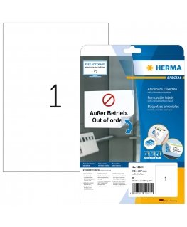 HERMA 10021 printera etiķete Balts Pašlīmējošās printera uzlīmes