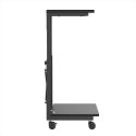 Table with wheels for CPU computer with NanoRS shelf, max 80kg, adjustable height 550~850mm, RS430 Table with wheels for CPU computer with NanoRS shelf, max 80kg, adjustable height 550~850mm, RS430