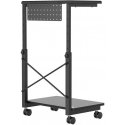 Table with wheels for CPU computer with NanoRS shelf, max 80kg, adjustable height 550~850mm, RS430 Table with wheels for CPU computer with NanoRS shelf, max 80kg, adjustable height 550~850mm, RS430