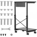 Table with wheels for CPU computer with NanoRS shelf, max 80kg, adjustable height 550~850mm, RS430 Table with wheels for CPU computer with NanoRS shelf, max 80kg, adjustable height 550~850mm, RS430