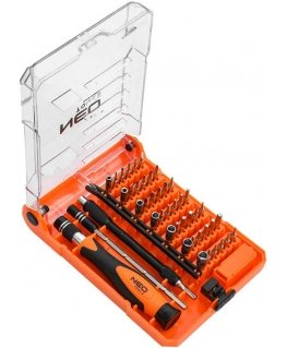 Neo Tools Tiksliųjų atsuktuvų antgaliai su rankena 45 vnt.
