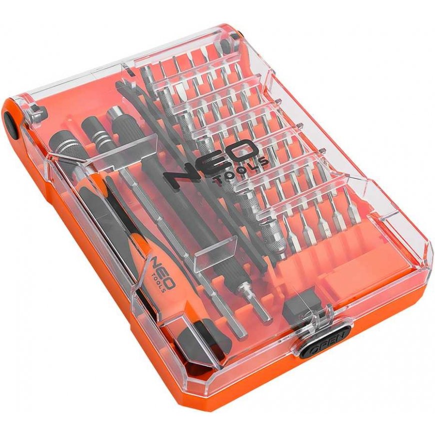 Neo Tools Tiksliųjų atsuktuvų antgaliai su rankena 45 vnt. – 4