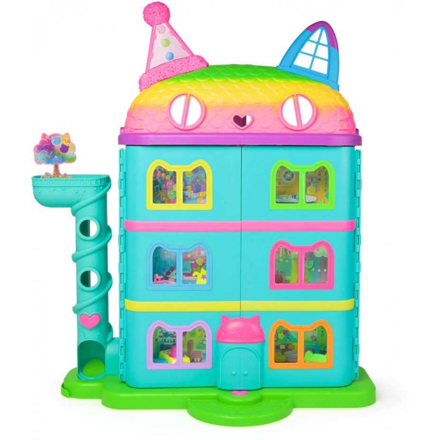 Spin Master Koci Domek Gabi Wielki tęczowy dom with wind and doll Gabby's Celebration Dollhouse with sounds 60 cm – 2