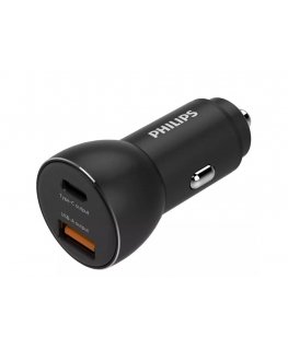 Philips USB-A + USB C automobilinis įkroviklis