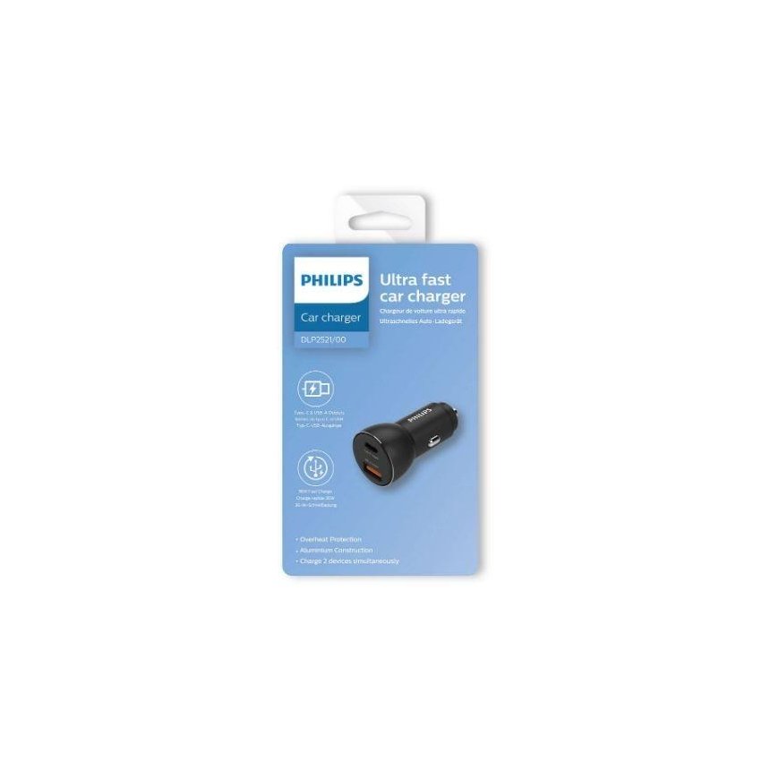 Philips USB-A + USB C car charger – 2