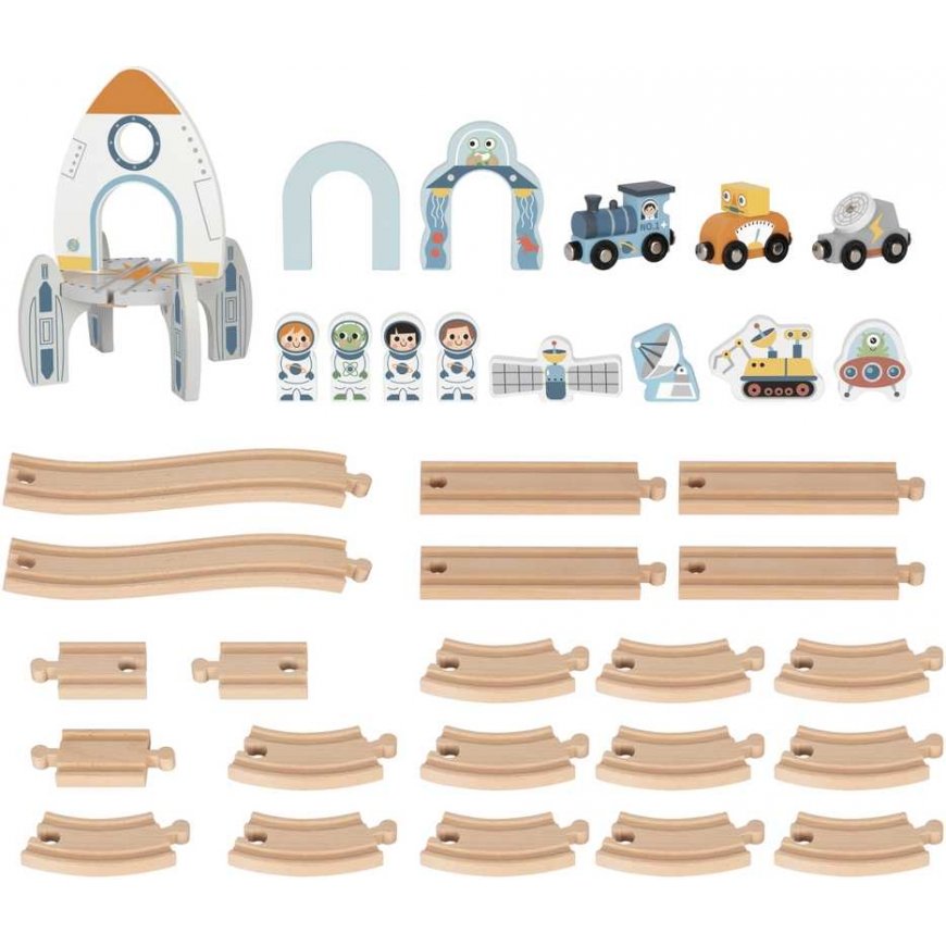 Tooky Toys Wooden Space Track Set – 2