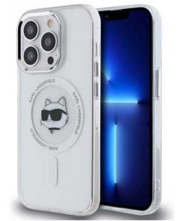 Karl Lagerfeld KLHMP14LHLSCHH Apple iPhone 14 Pro 6.1" phone case white color IML Metal Choupette Head MagSafe