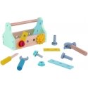 Tooky Toys Medinė įrankių dėžė, rinkinys 18 vnt.
